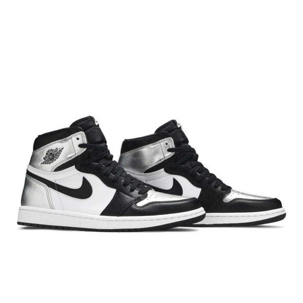 Nike Black and Silver High-Top Sneakers with Metallic Accents
